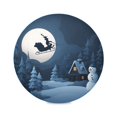 thumbnail image 2 of 15.4" Round Placemat Set of 1 Polyester Fabric Place Mats Non-Slip Dining Kitchen Table Mats for Kitchen Party Decor Mysterious Christmas Night Scene, 2 of 5