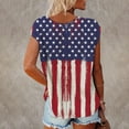 thumbnail image 2 of Jophufed Fashion Summer Tops for Women 2025 American Flag T Shirts Sleeveless V-Neck Flag Printed Casual Tops Blouse Labor Day Sale, 2 of 5