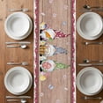 thumbnail image 4 of Table Runner 72 Inches Long for Kitchen Dining, Gnomes Easter Dresser Scarf Farmhouse, Dining Table Decorations for Wedding/Parties, Eggs Tulips Spring Floral Retro Art Wooden 14 x 72 In, 4 of 8