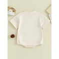 thumbnail image 4 of Baby Girls Romper, Short Sleeve Crew Neck Letters Print Infant Bodysuit Summer Clothes, 4 of 9
