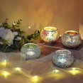 thumbnail image 5 of Set Of 6 Mosaic Glass Tea Light Candle Holders, Decorative Votive Candle Stand, Round Candle Holder Centerpieces For Table, Wedding, Party, Home Decor, 5 of 5