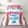 thumbnail image 2 of Feelyou Cartoon Desserts Kids Bedding Comforter Set 7pcs, Baseball Ice Hockey King Bedding Sets, Happy Birthday Party Reversible Bed Sheets, Breathable Home Decor, 2 of 8