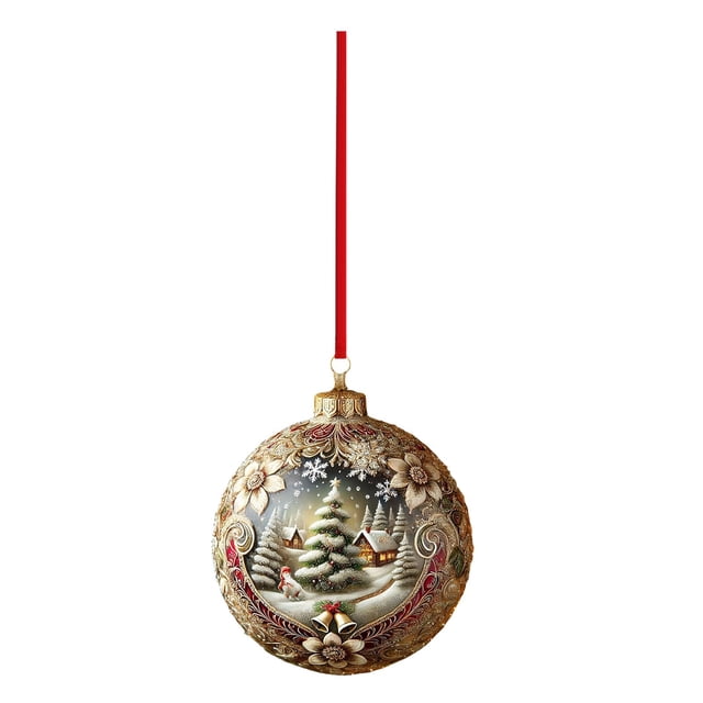 HWRETIE Holiday Decoration Hanging Balls,Christmas Ball 2D Flat Acrylic Pendant Christmas Tree Decoration Christmas Decorations Layout Scene Accessories