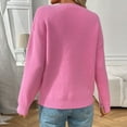 thumbnail image 7 of Generic Women's Bow Print Drop Shoulder Long Sleeve Sweater Crew Neck Knit Fall Tops, 7 of 7