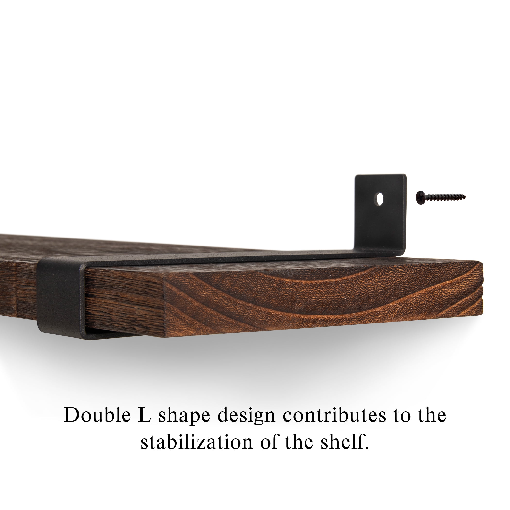 Lavievert Floating Shelves Wall Mounted, Rustic Wood Wall Storage Shelves for Bedroom, Living Room, Bathroom, Kitchen, Office - Set of 3