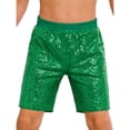 thumbnail image 4 of Hansber Girls Boys Sequin Shorts Jazz Hip Hop Dance Tumbling Bottoms Cheer Performance Dancewear Green 14, 4 of 6