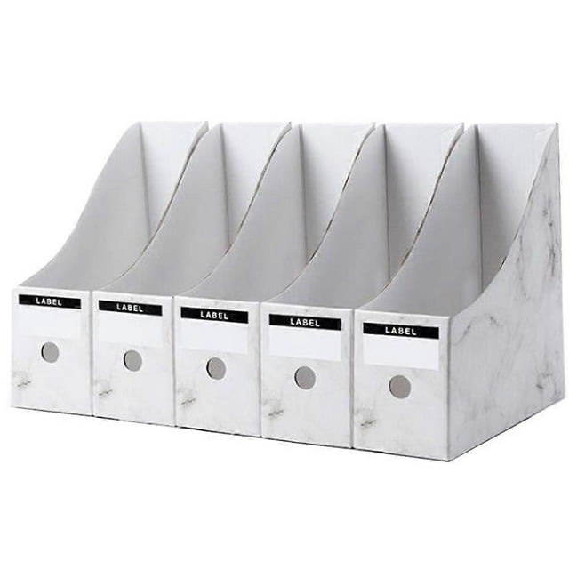 5pcs Desktop Storage Rack Simple File Holder Organizer for Documents, Books, Magazines – Tidy Office Study Space with Easy to Use Design