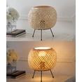 thumbnail image 5 of JONATHAN Y Palma 10.75" Bohemian Rustic Iron/Rattan LED Mini Table Lamp with Smart Bulb, Black/Brown, JYL4042A, 5 of 7