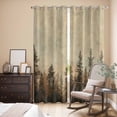 thumbnail image 3 of Brown Forest Kitchen Curtains 84 Inch Length, Vintage Tree Farmhouse Botanical Grommet Top Bedroom Living Room Curtains, Light Filtering Cafe Curtain Drapes 2 Panels Set 84''x84'', 3 of 9