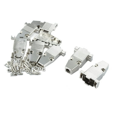 5 Sets Silver Tone DB9 Connector Covers Metal Shell Case Housing Protector for D Sub DB9 Connector