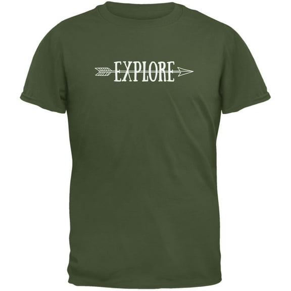 Explore Native Arrow Military Green Adult T-Shirt - Medium