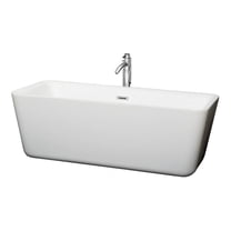 Wyndham Collection  Emily 69-inch White Freestanding Soaking Bathtub