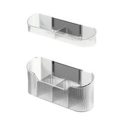 PELLOR Clear Plastic Wall Mounted Umbrella Storage Rack - No-Punch Design, Long & Short Handle Holder with Removable Drip Tray, 1 Pack