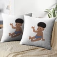 thumbnail image 3 of LALILO Throw Pillow Covers Happy Afro American Children Beach Cushion Cover 18" x 18", 2 Pack, 3 of 6