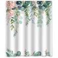 thumbnail image 3 of Cortina de ducha floral Sailing bohemia de acuarela impermeable con 12 ganchos, 3 of 5