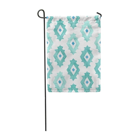 SIDONKU Green Pattern Watercolor Geometrical in Mint Colors Colorful Southwest Garden Flag Decorative Flag House Banner 28x40 inch
