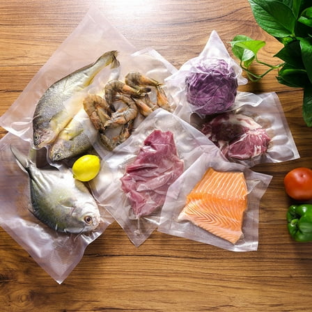 MUSEYA 50 Pack White Freshness Protection Bags Heavy Duty Vacuum Sealer for Sous and Freezing 10x15cm