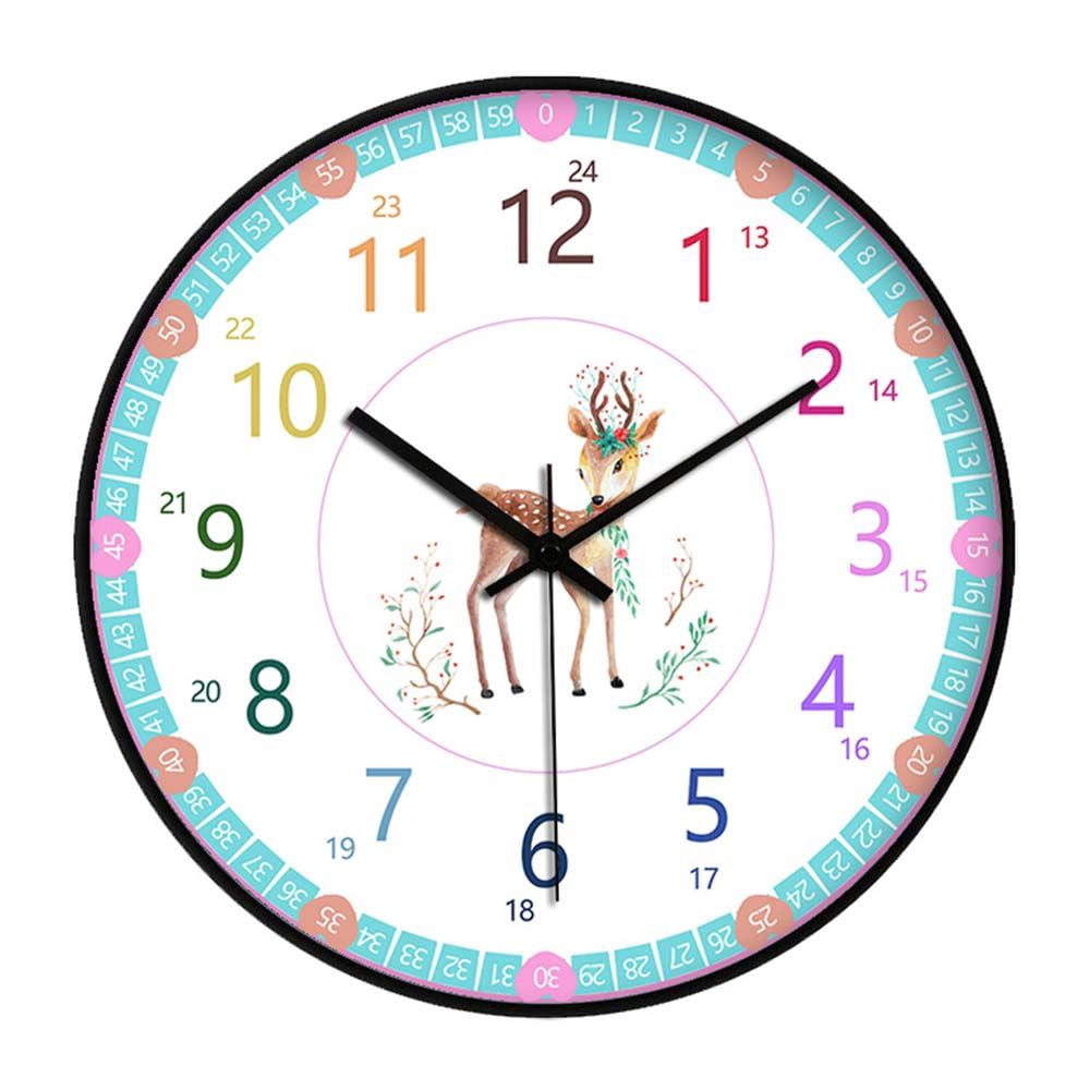 Kids Bedroom Nice Wall Decor Teaching Clock Kids Learn to Tell Time ...