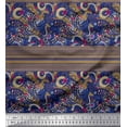 thumbnail image 1 of Soimoi Polyester Crepe Fabric Stripe,Floral & Paisley Decorative Printed Fabric 1 Yard 42 Inch Wide, 1 of 1