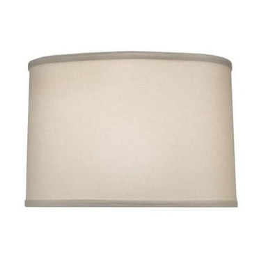 14 x 15 x 10 in. Ivory Shadow Hardback Drum Lamp Shade with Brass Top Ring