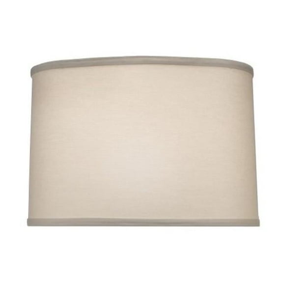 14 x 15 x 10 in. Ivory Shadow Hardback Drum Lamp Shade with Brass Top Ring