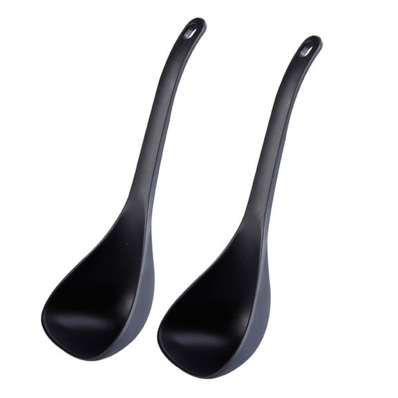 HEMOTON 2pcs Soup Spoon Hot Pot Spoon Rice Sauce Spoon Home Kitchen Cutlery Noodles Scoop Kitchen Utensils
