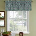 thumbnail image 3 of 2 Pack Valances for Window, Green Mediterranean Short Curtains for Kitchen Bedroom Living Room, Vintage Abstract Geometric Floral Texture Rod Pocket Small Window Treatment Valance Drapes 54 x 18 Inch, 3 of 8