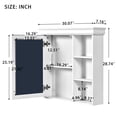 thumbnail image 3 of 30'' x 28'' Bathroom Medicine Cabinet with Mirror, Wall Mounted Mirror Cabinet with Storage Organizer, Over the Toilet Storage White Storage Cabinet for Bathroom, 3 of 10