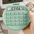 thumbnail image 5 of WKSCLPAI Round Solar Calculator, Portable Mini Desktop Calculator, Basic Standard Calculators with 8-Digit LCD Display, Stylish Macron Colorway, Green, 5 of 7