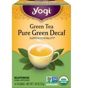 Yogi Tea Green Tea Pure Green Decaf, Decaffeinated, Wellness Tea Bags, 1 Box of 16