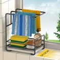 thumbnail image 4 of Dengmore Kitchen Caddy Rack Dishcloth Drying Storage Rack Kitchen Rag Stand Dish Drainers Sink Caddy Sponge Holder Dish Drying Kitchen Supplies Storage Organizer for Kitchen Countertop, 4 of 9