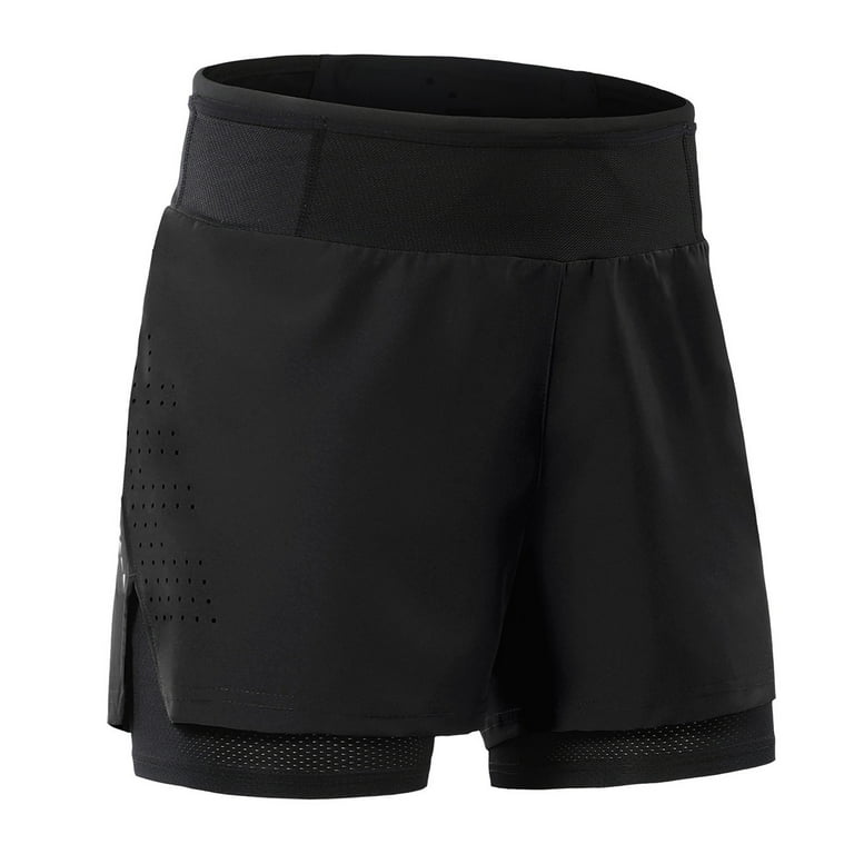 Men 2 in 1 Running Shorts High Waist Athletic Shorts Sport Shorts