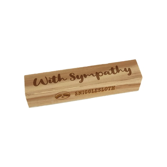 With Sympathy Cursive Script Rectangle Rubber Stamp Stamping Scrapbooking Crafting - Small 2.50in