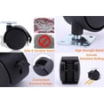thumbnail image 2 of Ruedas para muebles de doble rueda (paquete de 6), ruedas de nailon giratorias de 50 mm y 360 °, con frenos, ruedas giratorias universales resistentes sin marcar, con rodillos de placa fija, 2 of 5