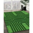 thumbnail image 3 of Ahgly Tapis Rond Lavable en Machine Intérieur Transitionnel Vert Émeraude Profond, 7 Pieds Rond, 3 of 7