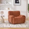 thumbnail image 2 of S-HOME Modern Chenille Oversized Sofa Chair with Ergonomic Design 42 Inch Deep Seat for  Living Room Bedroom or Dorms, Orange, 2 of 10