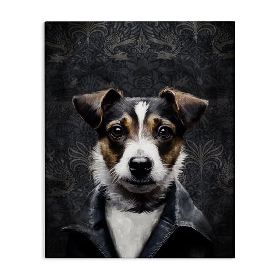 Stupell Industries Art Deco Dog with Ornate Background Canvas Art, 16 x 20, by Svetlana Aleynikova