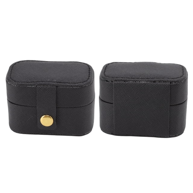 Mini Caja de Almacenamiento de Anillos, Organizador de Joyas de Cuero Pu Portátil, Estuche Pequeño Para Pendientes, Viaje
