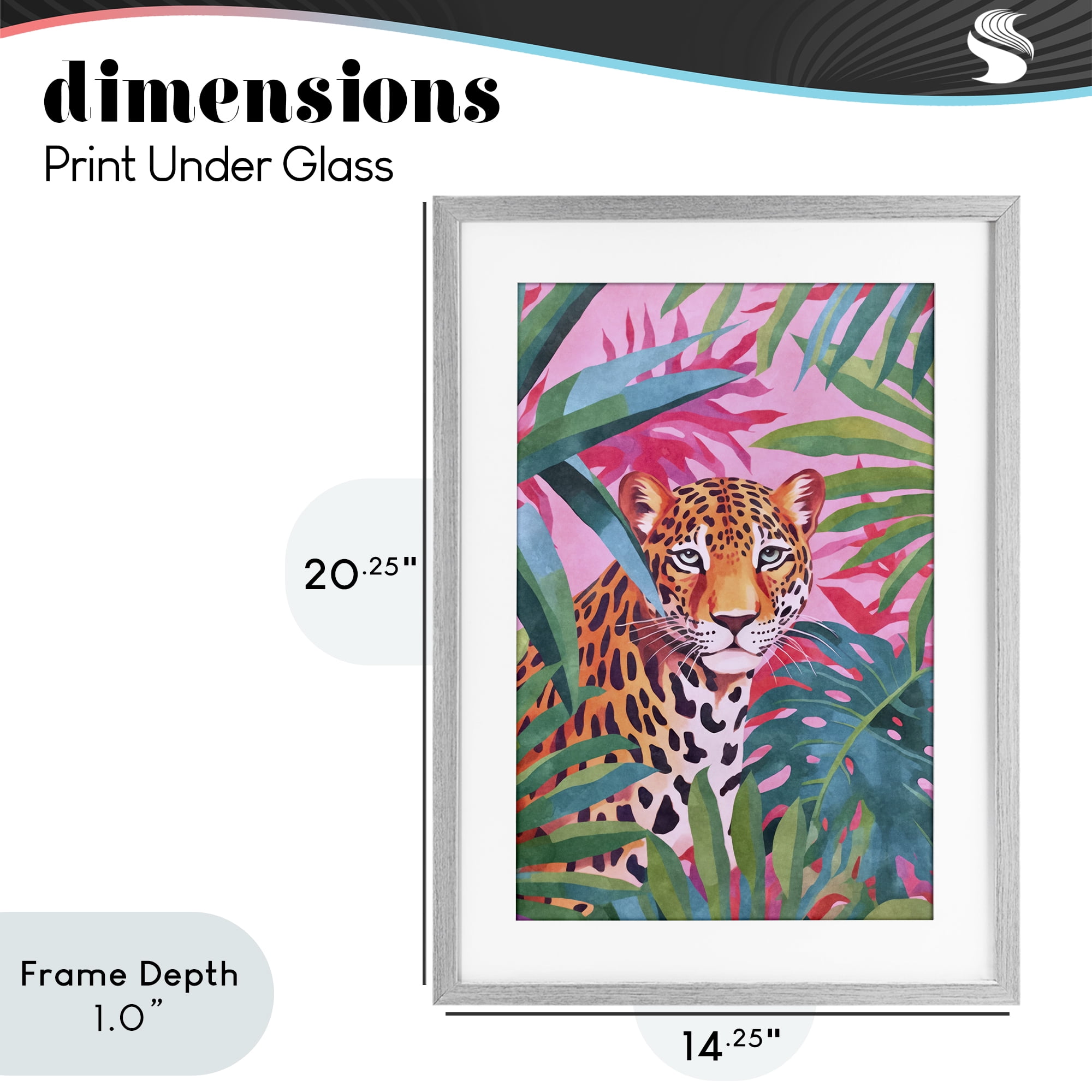 Stupell Industries Wild At Heart Leopard Gray Framed Print Under Glass, design by Andrea Haase