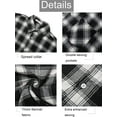 thumbnail image 7 of FOCUSSEXY Men's Flannel Shirts Big & Tall Long-Sleeve Button Down Plaid Shirt Workshirt Mens Business Work Plaid Formal Top Big and Tall Plaid Shirt Red Black, 7 of 7