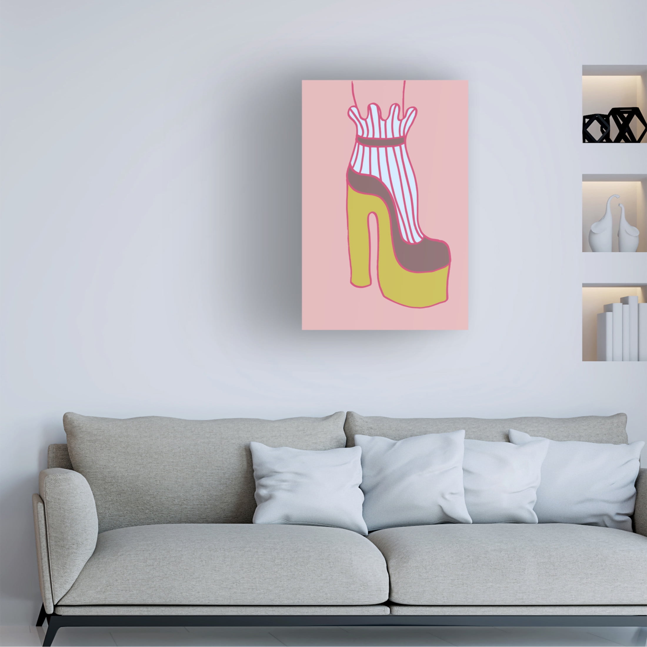 Canvas Wall Art - Pictufy Studio 'Yellow Heel 02' Wall Art for Living Room, Bedroom, or Office Décor by Trademark Fine Art - 22 x 32 Inches