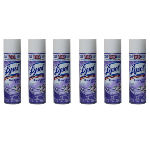 6 Pack Lysol Disinfectant Spray Early Morning Breeze Scent, 19 oz Each