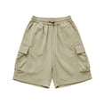 thumbnail image 6 of Womens Stretchy Cargo Shorts with Pockets Drawstring Elastic Waist Casual Summer Outdoor Bermuda Shorts Khaki XL, 6 of 7