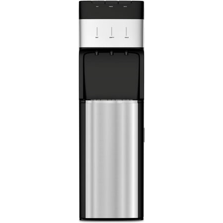 VECYS Bottom Loading 3 5 Gallon Stainless Steel Water Dispenser, Hot Cold Room Temper Water Cooler with Child Safety Lock, 304 Stainless Steel Reservoirs and Water Intake Tube