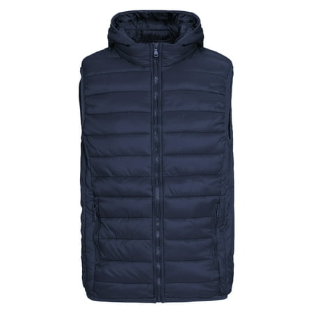 Men's Packable Down Coat Lightweight Puffer Vest with Hood | Walmart Canada