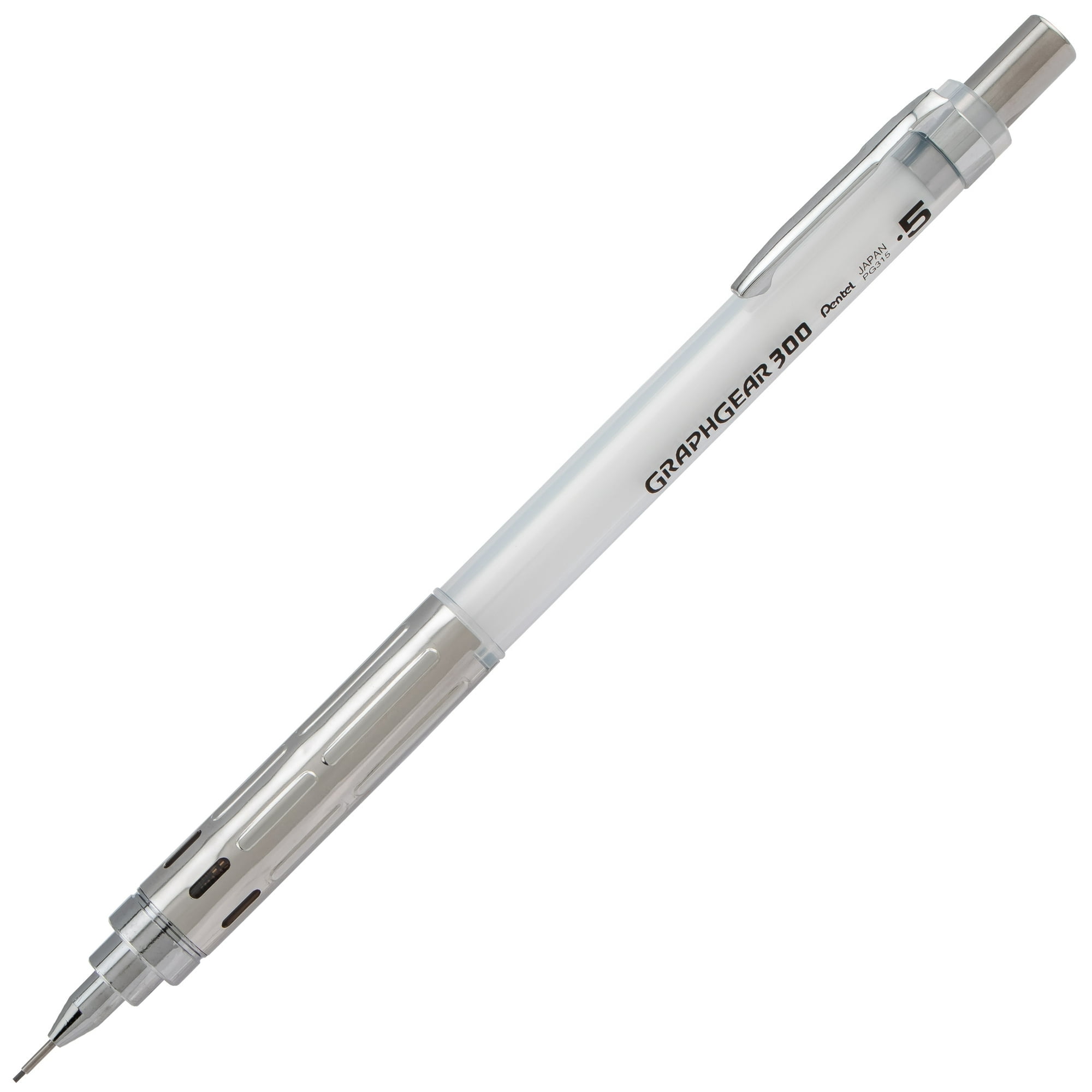 Pentel Graphgear 300 Mechanical Pencils with Eraser and Refills, 0.5mm, HB lead, 2 count
