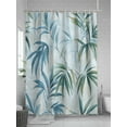 thumbnail image 5 of Fsddascl Green Blue Botanical Shower Curtain Set - Extra Long 72" x 96" Washable Bathtub Curtain with 12 Hooks, Watercolor Vintage Leaves Waterproof Fabric Stall Shower Curtains for Bathroom/Bathtub, 5 of 6