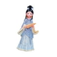 thumbnail image 4 of Chinese Girls Doll Resin Statue Ornament with Mini Hanfu Design for Bedroom Bookshelf Office Desk Display, 4 of 9