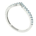 thumbnail image 2 of 0.1725 ctw Wedding Band for Women - 18K White Gold Simulated Blue Diamond Stackable Eternity Ring, 2 of 6