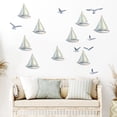 thumbnail image 2 of Adhesivos de pared con dibujos animados de gaviotas, velero, PVC, 105 x 60 cm, 3 hojas, 2 of 4